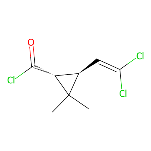 (1R,3S)-3-(2,2-Dichloroethenyl)-2,2-dimethylcyclopropanecarbonyl chloride structure