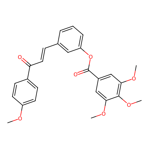 3-[(1E)-3-(4-methoxyphenyl)-3-oxoprop-1-en-1-yl]phenyl 3,4,5-trimethoxybenzoate structure