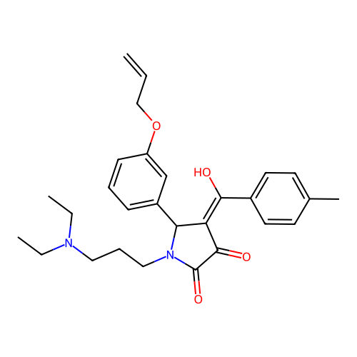 (4E)-1-[3-(diethylamino)propyl]-4-[hydroxy-(4-methylphenyl)methylidene]-5-(3-prop-2-enoxyphenyl)pyrrolidine-2,3-dione structure