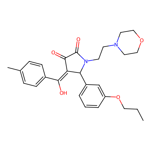 (4E)-4-[hydroxy-(4-methylphenyl)methylidene]-1-(2-morpholin-4-ylethyl)-5-(3-propoxyphenyl)pyrrolidine-2,3-dione structure