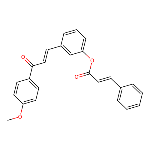 3-((E)-3-(4-methoxyphenyl)-3-oxoprop-1-en-1-yl)phenyl cinnamate structure