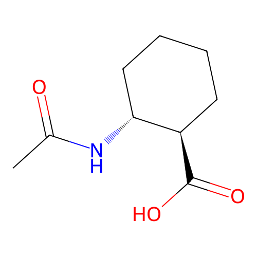 (1R,2R)-2-acetamidocyclohexane-1-carboxylic acid structure