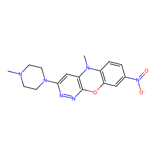 2-(4-Methyl-1-piperazinyl)-7-nitro-10-methyl-3,4-diazaphenoxazine structure