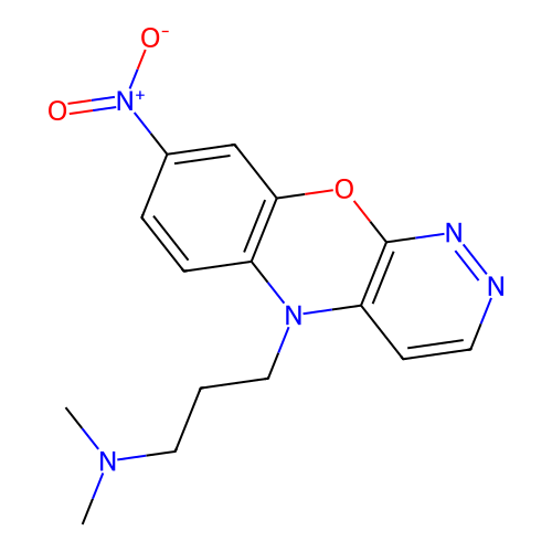 5H-Pyridazino(3,4-b)(1,4)benzoxazine, 5-(3-(dimethylamino)propyl)-8-nitro- structure