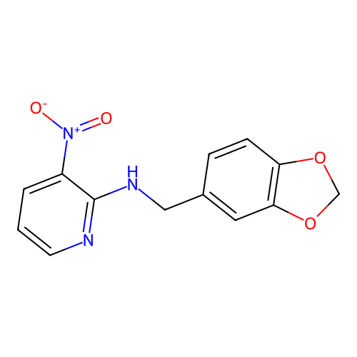 N-(1,3-benzodioxol-5-ylmethyl)-3-nitropyridin-2-amine structure