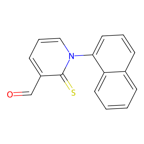 3-Pyridinecarboxaldehyde, 1,2-dihydro-1-(1-naphthalenyl)-2-thioxo- structure