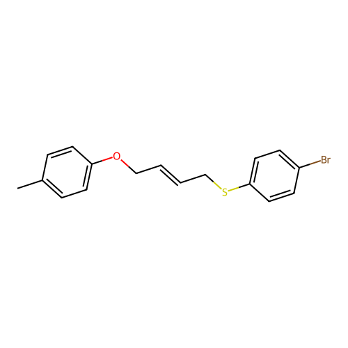 1-bromo-4-[(E)-4-(4-methylphenoxy)but-2-enyl]sulfanylbenzene structure