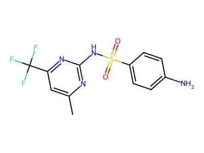 Sulfanilamide, N(sup 1)-(4-methyl-6-(trifluoromethyl)-2-pyrimidinyl)- structure