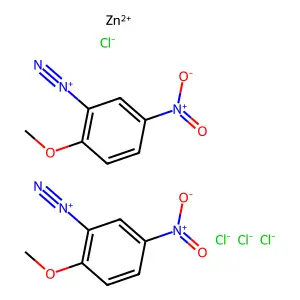 Benzenediazonium, 2-methoxy-5-nitro-, (T-4)-tetrachlorozincate(2-) (2:1) structure