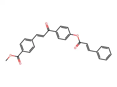 Methyl 4-[3-oxo-3-[4-(3-phenylprop-2-enoyloxy)phenyl]prop-1-enyl]benzoate structure