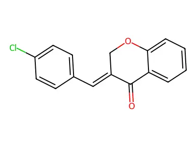 (3E)-3-((4-Chlorophenyl)methylene)-2,3-dihydro-4H-1-benzopyran-4-one structure
