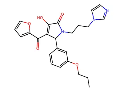 4-(furan-2-carbonyl)-3-hydroxy-1-[3-(1H-imidazol-1-yl)propyl]-5-(3-propoxyphenyl)-2,5-dihydro-1H-pyrrol-2-one structure