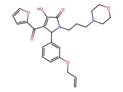 4-(2-furylcarbonyl)-3-hydroxy-1-(3-morpholin-4-ylpropyl)-5-(3-prop-2-enyloxyph enyl)-3-pyrrolin-2-one structure