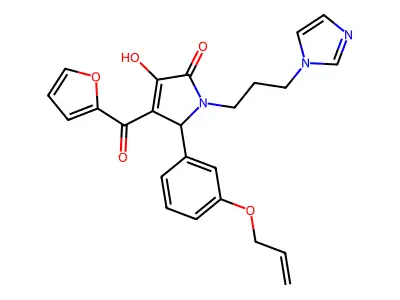 1-(3-(1H-imidazol-1-yl)propyl)-5-(3-(allyloxy)phenyl)-4-(furan-2-carbonyl)-3-hydroxy-1H-pyrrol-2(5H)-one structure