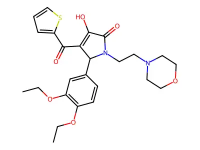 5-(3,4-diethoxyphenyl)-3-hydroxy-1-[2-(morpholin-4-yl)ethyl]-4-(thiophene-2-carbonyl)-2,5-dihydro-1H-pyrrol-2-one structure