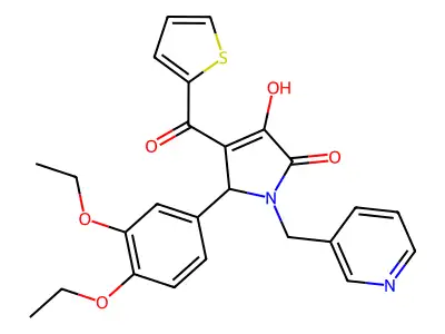 5-(3,4-diethoxyphenyl)-3-hydroxy-1-(pyridin-3-ylmethyl)-4-(thiophen-2-ylcarbonyl)-1,5-dihydro-2H-pyrrol-2-one structure