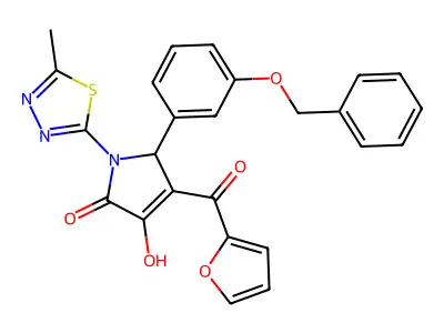 5-[3-(benzyloxy)phenyl]-4-(furan-2-carbonyl)-3-hydroxy-1-(5-methyl-1,3,4-thiadiazol-2-yl)-2,5-dihydro-1H-pyrrol-2-one structure