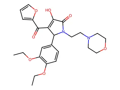 5-(3,4-Diethoxyphenyl)-4-(2-furylcarbonyl)-3-hydroxy-1-(2-morpholin-4-ylethyl)-3-pyrrolin-2-one structure
