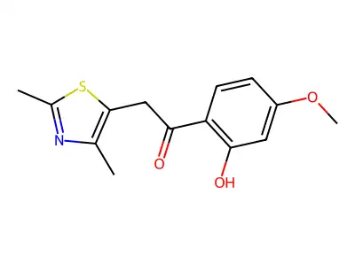 Ethanone, 2-(2,4-dimethyl-5-thiazolyl)-1-(2-hydroxy-4-methoxyphenyl)- structure