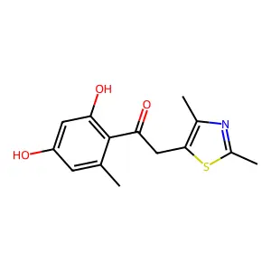 Ethanone, 1-(2,4-dihydroxy-6-methylphenyl)-2-(2,4-dimethyl-5-thiazolyl)- structure