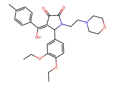 5-(3,4-diethoxyphenyl)-3-hydroxy-4-(4-methylbenzoyl)-1-[2-(morpholin-4-yl)ethyl]-2,5-dihydro-1H-pyrrol-2-one structure