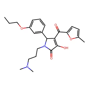 1-(3-(dimethylamino)propyl)-3-hydroxy-4-(5-methylfuran-2-carbonyl)-5-(3-propoxyphenyl)-1H-pyrrol-2(5H)-one structure