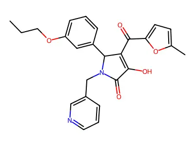 3-hydroxy-4-(5-methylfuran-2-carbonyl)-5-(3-propoxyphenyl)-1-[(pyridin-3-yl)methyl]-2,5-dihydro-1H-pyrrol-2-one structure
