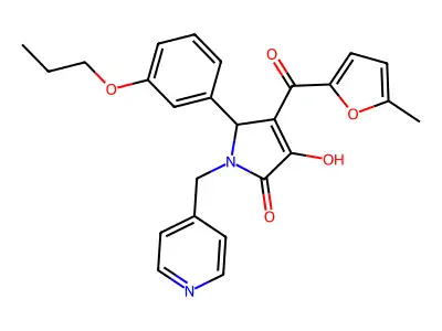 3-hydroxy-4-(5-methylfuran-2-carbonyl)-5-(3-propoxyphenyl)-1-[(pyridin-4-yl)methyl]-2,5-dihydro-1H-pyrrol-2-one structure