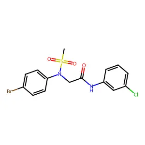 2-(4-bromo-N-methylsulfonylanilino)-N-(3-chlorophenyl)acetamide structure