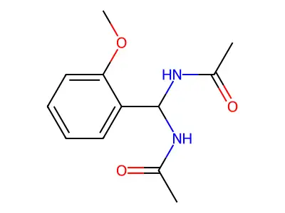 N-[acetamido-(2-methoxyphenyl)methyl]acetamide structure