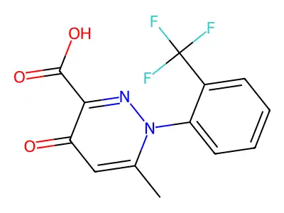 6-methyl-4-oxo-1-[2-(trifluoromethyl)phenyl]-1,4-dihydropyridazine-3-carboxylic acid structure
