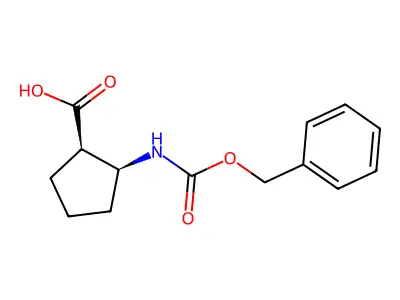 (1R,2S)-2-(benzyloxycarbonylamino)cyclopentanecarboxylic acid structure