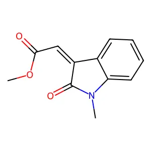 Methyl 2-(1-methyl-2-oxo-indol-3-ylidene)acetate structure
