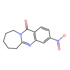 7,8,9,10-Tetrahydro-3-nitroazepino(2,1-b)quinazolin-12(6H)-one structure