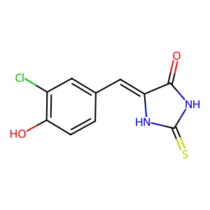 (5E)-5-[(3-chloro-4-hydroxyphenyl)methylidene]-2-sulfanylideneimidazolidin-4-one structure