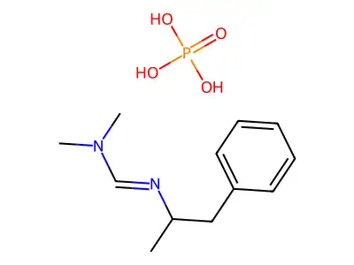 N,N-Dimethyl-N'-(1-methyl-2-phenylethyl)methanimidamide phosphate (1:1) structure