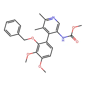 methyl N-[4-(3,4-dimethoxy-2-phenylmethoxyphenyl)-5,6-dimethylpyridin-3-yl]carbamate structure