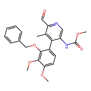 methyl N-[4-(3,4-dimethoxy-2-phenylmethoxyphenyl)-6-formyl-5-methylpyridin-3-yl]carbamate structure