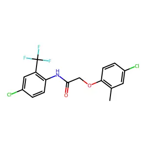 2-(4-chloro-2-methylphenoxy)-N-[4-chloro-2-(trifluoromethyl)phenyl]acetamide structure