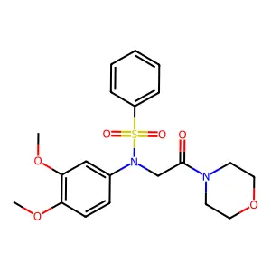 N-(3,4-dimethoxyphenyl)-N-(2-morpholin-4-yl-2-oxoethyl)benzenesulfonamide structure
