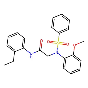 2-[N-(benzenesulfonyl)-2-methoxyanilino]-N-(2-ethylphenyl)acetamide structure