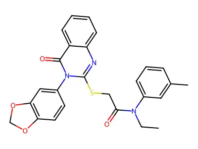 2-(3-benzo[1,3]dioxol-5-yl-4-oxo-quinazolin-2-yl)sulfanyl-N-ethyl-N-(3-methylphenyl)acetamide structure