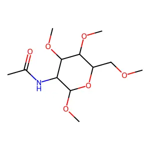 Methyl 2-(acetylamino)-2-deoxy-3,4,6-tri-O-methylhexopyranoside structure