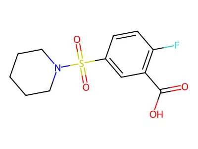 2-Fluoro-5-(piperidine-1-sulfonyl)benzoic acid structure