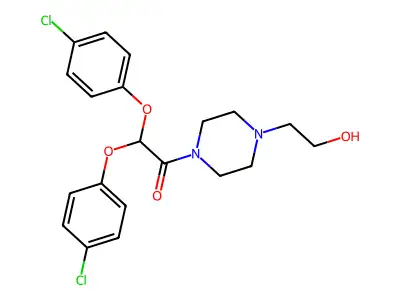 1-Piperazineethanol, 4-(bis(4-chlorophenoxy)acetyl)- structure