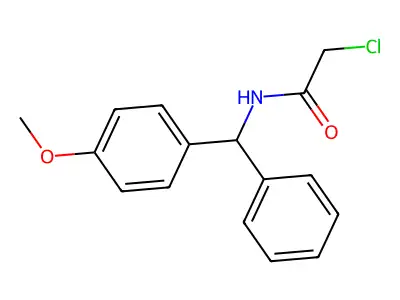 2-chloro-N-[(4-methoxyphenyl)(phenyl)methyl]acetamide structure