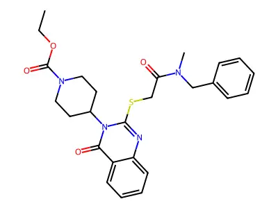 Ethyl 4-[2-({2-[benzyl(methyl)amino]-2-oxoethyl}sulfanyl)-4-oxoquinazolin-3(4H)-yl]piperidine-1-carboxylate structure