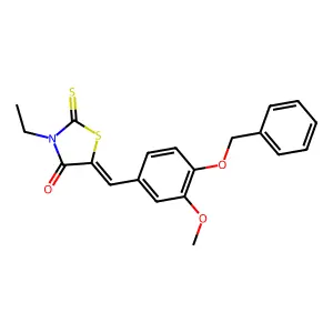 5-[4-(Benzyloxy)-3-methoxybenzylidene]-3-ethyl-2-thioxo-1,3-thiazolidin-4-one structure