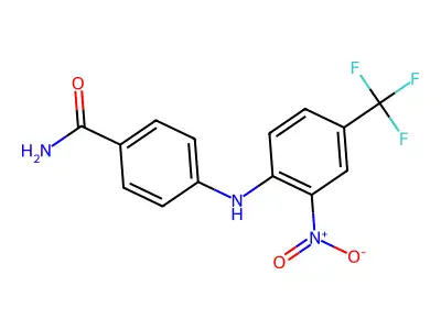 4-[2-Nitro-4-(trifluoromethyl)anilino]benzamide structure