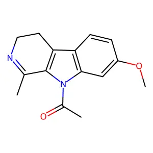 1-(3,4-Dihydro-7-methoxy-1-methyl-9H-pyrido(3,4-b)indol-9-yl)ethanone structure